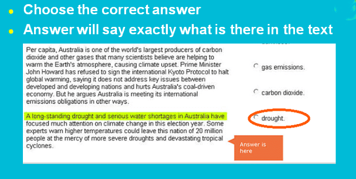 Multiple Choice Single Answer Overview And Tips Reading Section For