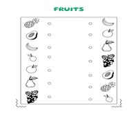 Printable Worksheet: Fruits and Vegetables- 2 - LKG PDF Download