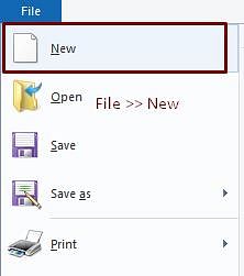 How can you open a new blank canvas in MS Paint a Click on