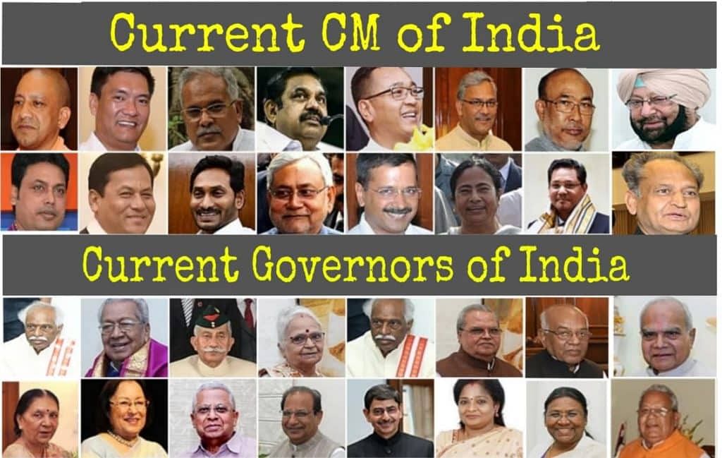 Current Governors and Chief Ministers of India