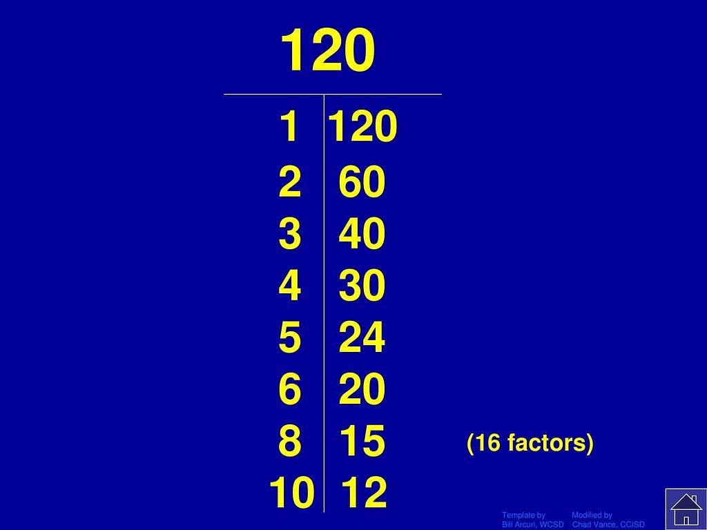 Factors of 120