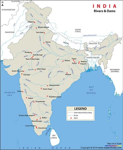 Map of Dams in India