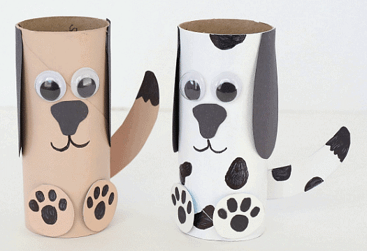 Craft Ideas: Paper Roll Dog Craft Notes | Study Hands on Art & Craft - Class 1