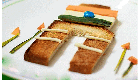 Craft Ideas: India Gate Tricolor Food Art Notes | Study Hands on Art & Craft - Class 1