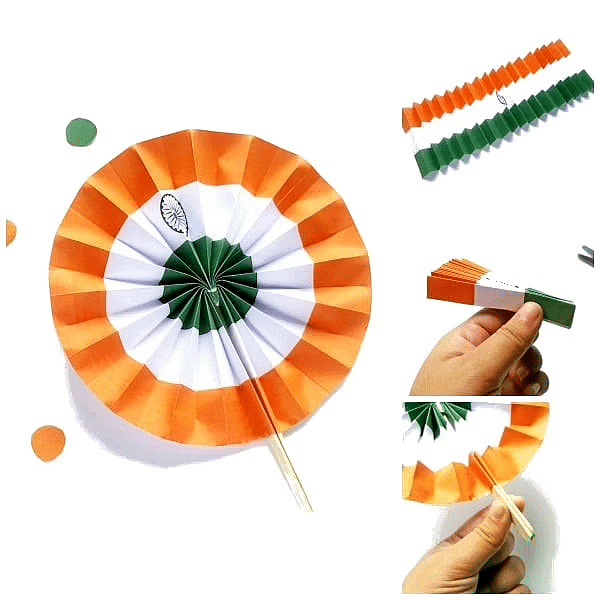 Craft Ideas: Indian Flag Fan - Hands on Art and Craft - Class 1 PDF ...