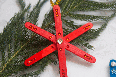 Craft Ideas: Popsicle Stick Snowflake - Notes | Study Hands on Art & Craft - Class 1