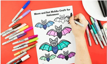 Craft Ideas: Printable Moon and Bat Craft Notes | Study Art and Craft - Class 6