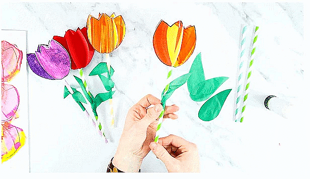 Craft Ideas: 3D Tulip Flower Craft Notes | Study Art and Craft - Class 6
