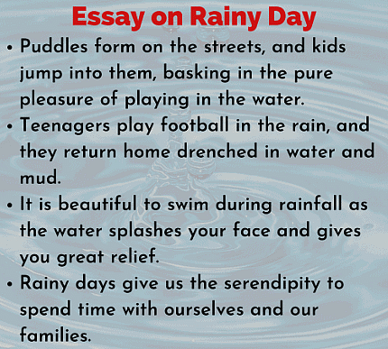 Essay On Rainy Day | Essays for Class 8