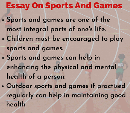 Essay On Sports And Games | Essays for Class 8