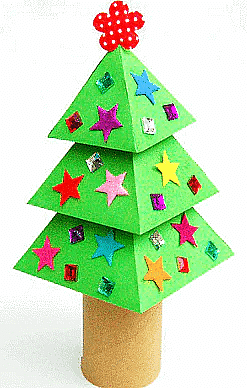 Craft Ideas: 3D Paper Christmas Tree - Notes | Study Drawing (Art & Craft) - Grade 2