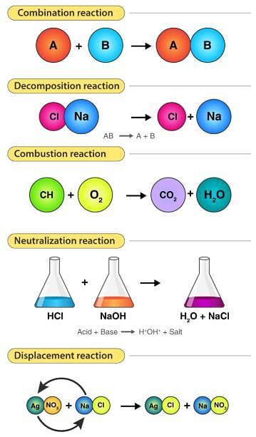 Fig: Types of chemical reaction