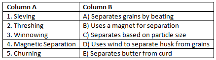 Worksheet Solutions: Methods of Separation in Everyday Life