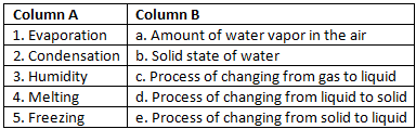 Worksheet: A Journey through States of Water