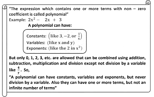 Polynomials Chapter Notes | Mathematics (Maths) Class 9