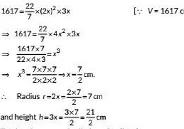Class 10 Maths Chapter 12 Previous Year Questions - Surface Area and Volumes