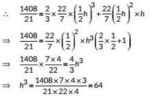 Class 10 Maths Chapter 12 Previous Year Questions - Surface Area and Volumes