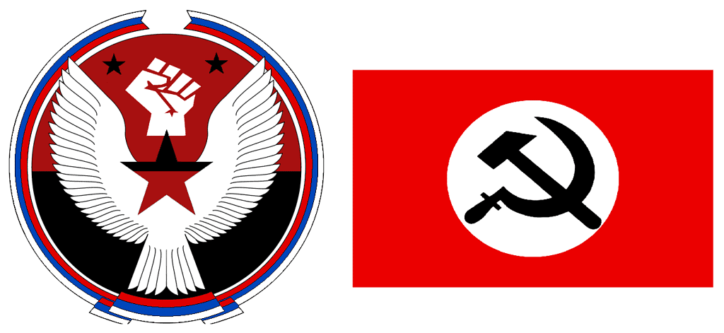 Mensheviks Flag and Bolsheviks Flag