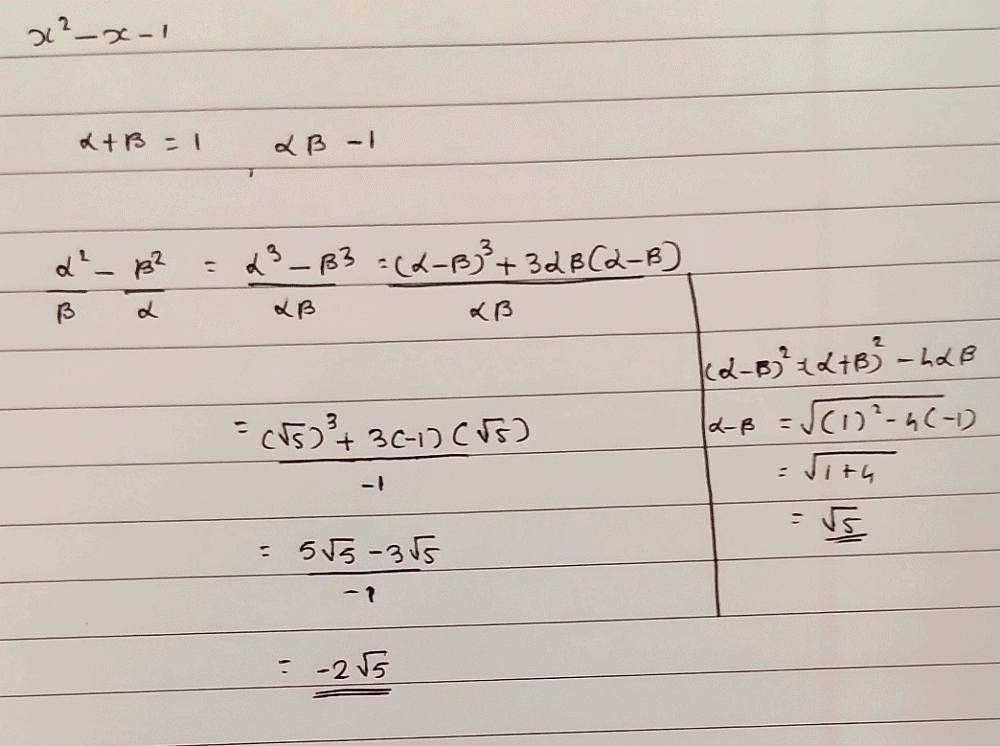 if-and-are-the-roots-of-x2-x-1-then-value-ofa-b-c-d-correct-answer-is