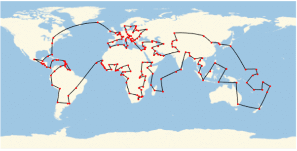 Shortest Route through the World’s Capitals