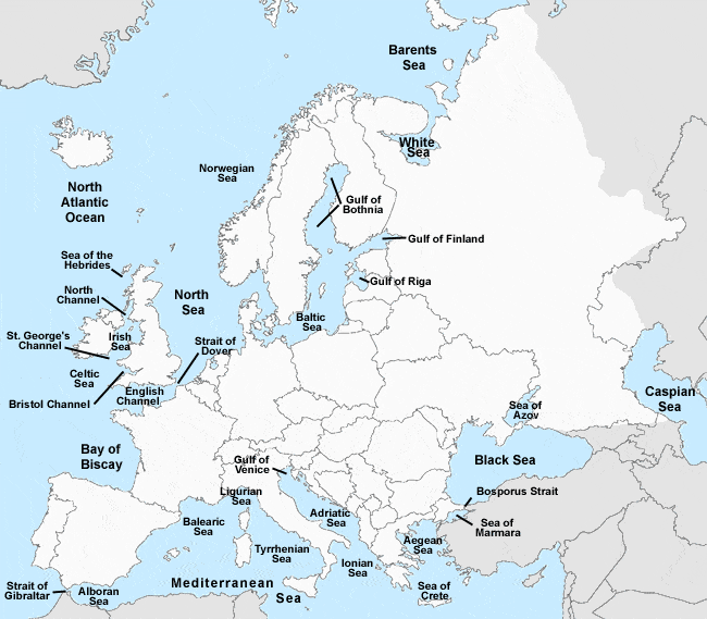 Europe Bodies of Water