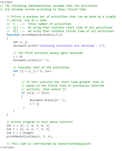 Activity Selection Problem - Algorithms - Computer Science Engineering ...