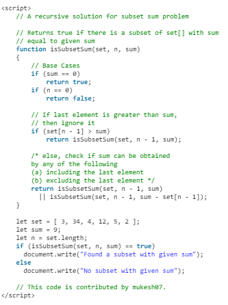 Subset Sum Problem - Algorithms - Computer Science Engineering (CSE ...