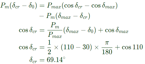Previous Year Questions- Power System Stability - 2 | Power Systems - Electrical Engineering (EE)