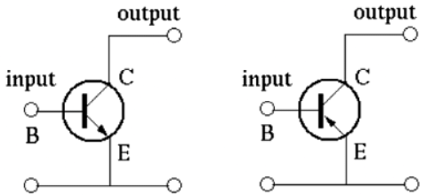 NPN transistor and PNP transistor