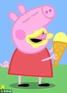 Peppa Pig eating ice cream