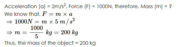 Numerical Problems (solved): Force And Newton's Law Of Motion - Science 