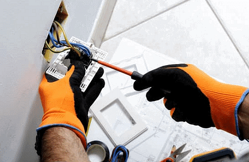 Rubber gloves for repairing electric switch