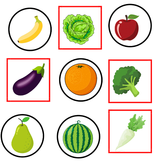Worksheet Solutions: Fruits and Vegetables - EVS for LKG PDF Download
