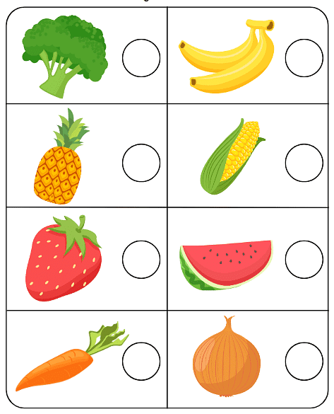 Worksheet: Fruits and Vegetables EVS for LKG PDF Download Worksheet: Fruits and Vegetables EVS for LKG PDF Download
