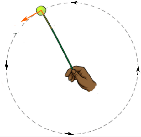 An object is moved in a circular path by a string