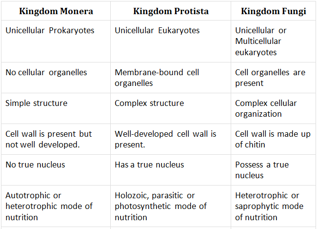 Kingdom Monera, Protista And Fungi - Class 11 PDF Download