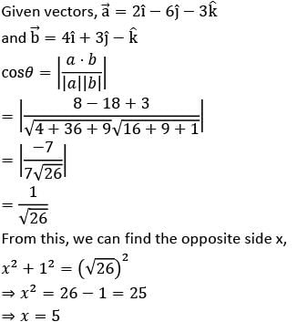 The sine of the angle between vectorsa)b)c)d)Correct answer is option ...