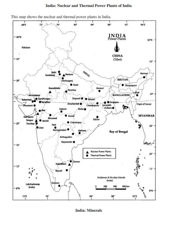 Located On India Political Map Narora And Tarapur Nuclear Power Plant Edurev Class 10 Question 3947