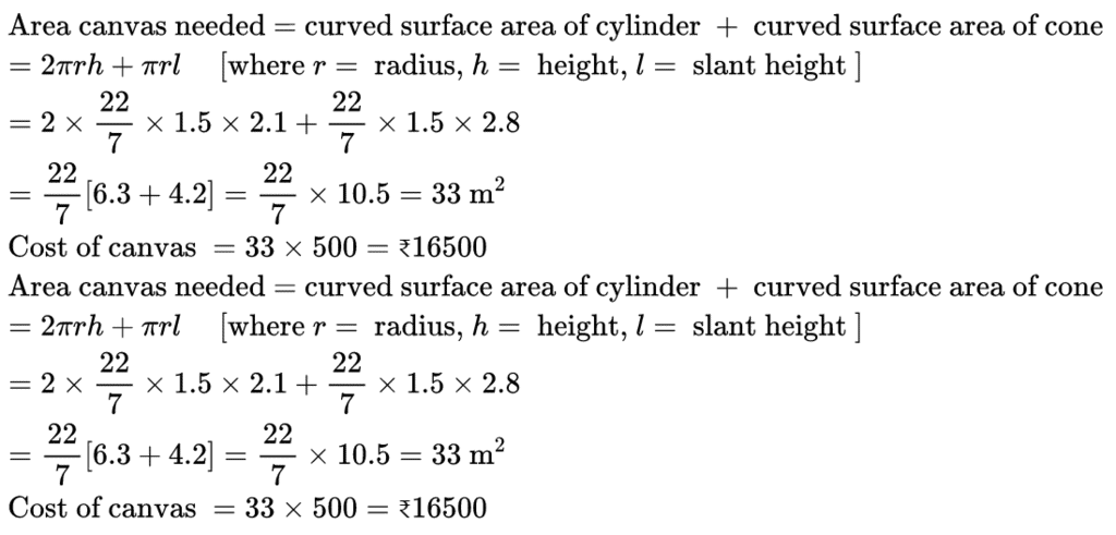 Class 10 Maths Chapter 11 Question Answers - Surface Areas and Volumes