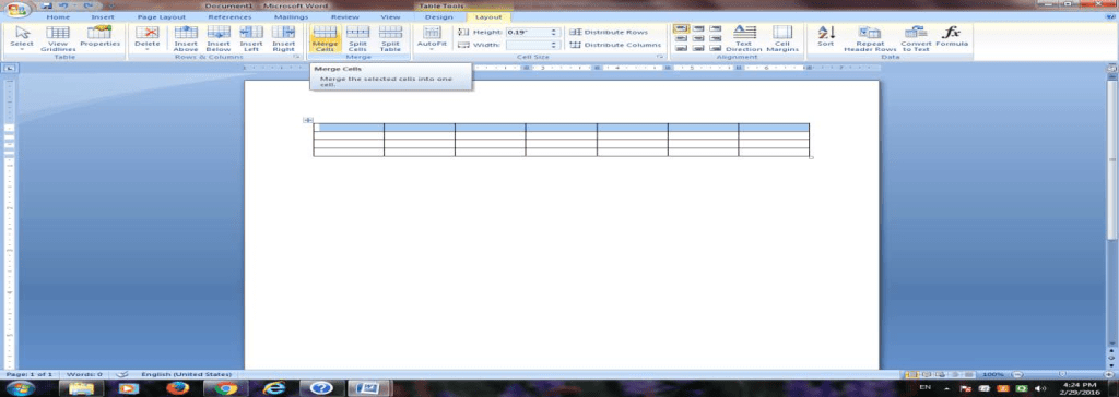 Table Creation in Word - Computer - Class 5 PDF Download