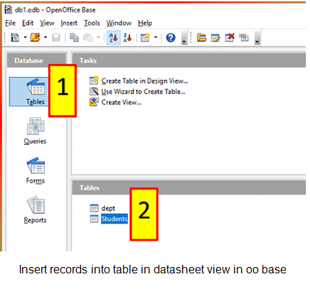 Perform operations on the table | Information Technology for Class 10