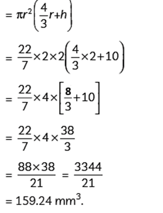 Class 10 Maths Chapter 12 Previous Year Questions - Surface Area and Volumes