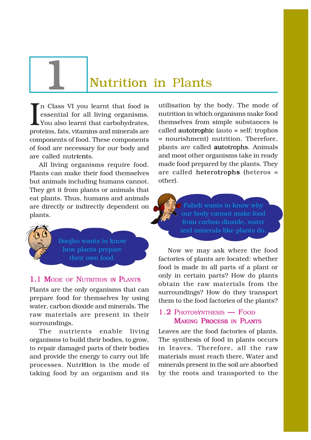 Chapter-1 Nutrition in Plants. - Notes - Class 7