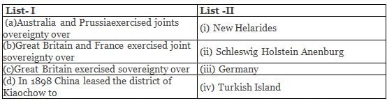 Match List-I With List-II And Select The Correct Answer:a)a-(iv) B-(iii ...