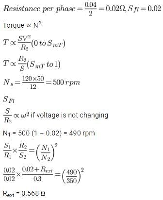 Solved An induction motor is standstill at t=0. If the