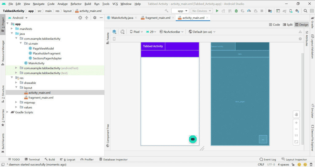 Different types of activities in android studio software development