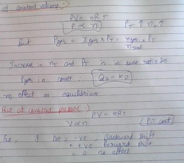 What happens when an inert gas is added to an equilibrium keeping