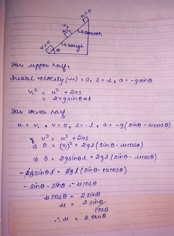 the-upper-half-of-an-inclined-plane-of-inclination-andtheta-is