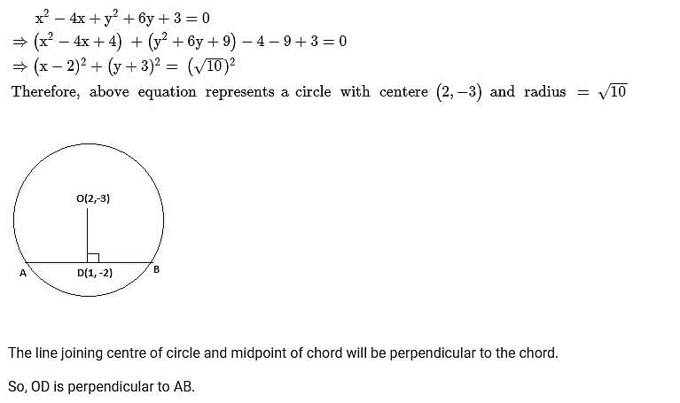 The Equation Of The Chord Of X2 Y2 4x 6y 3 0 Whose Mid Point Is 1 2 Isa X Y 1 0b 2x 3y