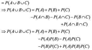 A machine has three parts A B and C whose chances of being